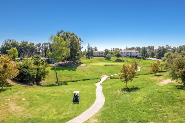 view of property's community featuring a yard