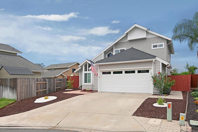 1684 Charlie Horse Way, Oceanside, CA 92057 - traditional-style house featuring an attached garage, concrete driveway, fence, and roof with shingles