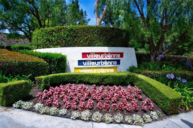 view of community sign
