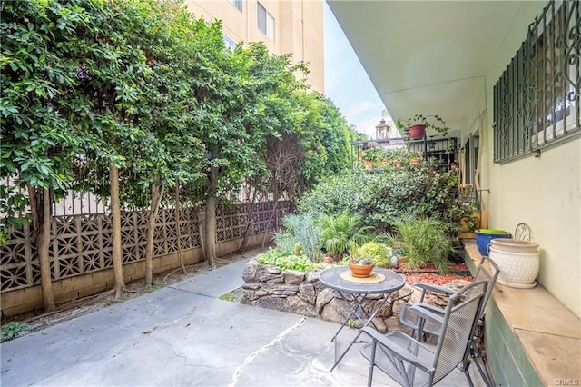 view of patio with fence