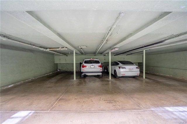 view of parking garage