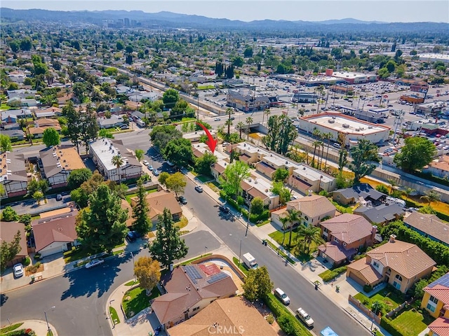 bird's eye view featuring a mountain view