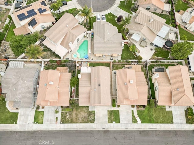 aerial view with a residential view