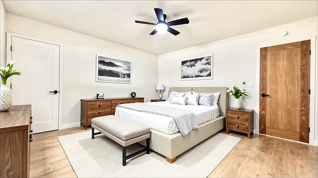 2605 W 163rd St, Torrance, CA 90504 - bedroom with baseboards, ceiling fan, and light wood-type flooring
