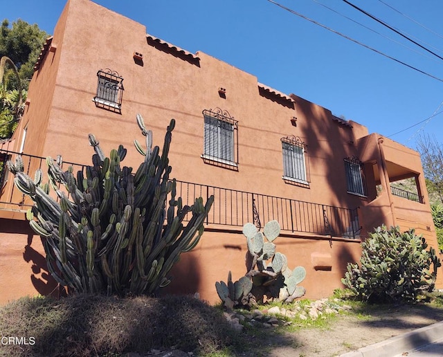 view of home's exterior featuring stucco siding