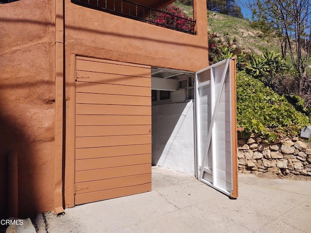 exterior space with stucco siding