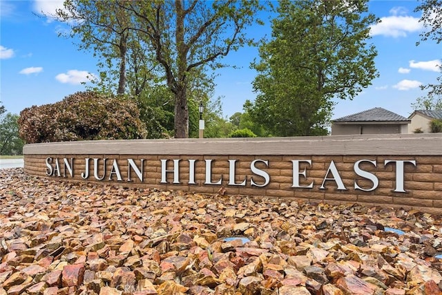 view of community sign