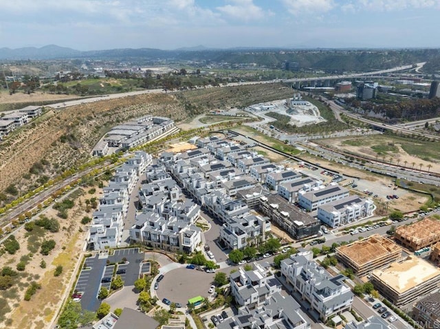 aerial view with a mountain view