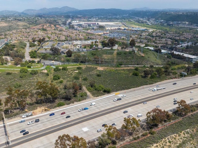 bird's eye view with a mountain view
