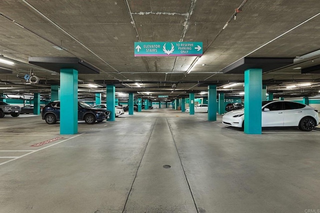 view of parking garage