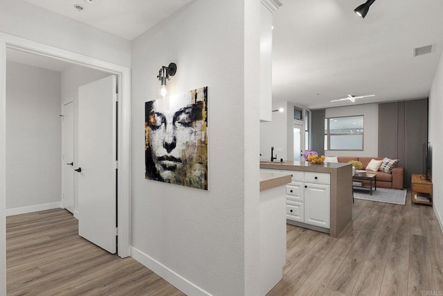 687 S Coast Highway 101 Unit 232, Encinitas, CA 92024 - corridor featuring light wood finished floors and a sink