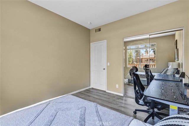 2641 Dunstan Dr, Tustin, CA 92782 - office featuring baseboards, wood finished floors, and visible vents