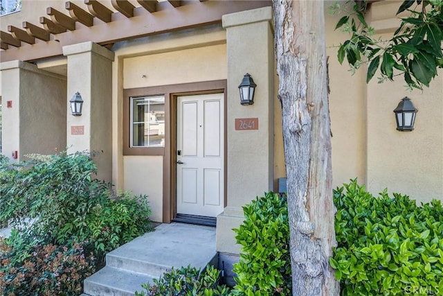 2641 Dunstan Dr, Tustin, CA 92782 - doorway to property with stucco siding