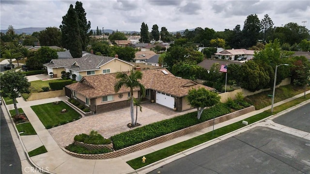 aerial view with a residential view