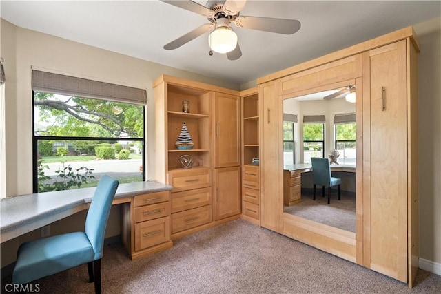 1635 Almendia Dr, Chico, CA 95926 - carpeted office with built in study area and a ceiling fan