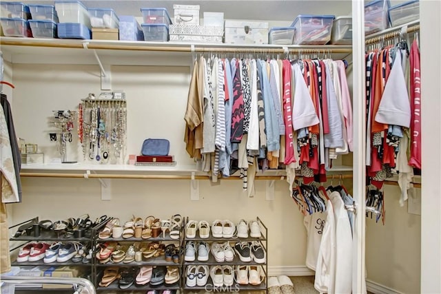 view of walk in closet