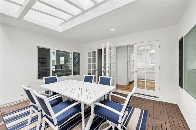 dining room featuring french doors