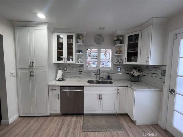 19522 Caney Ave, Carson, CA 90746 - bar with light wood-style floors, a sink, backsplash, and dishwasher
