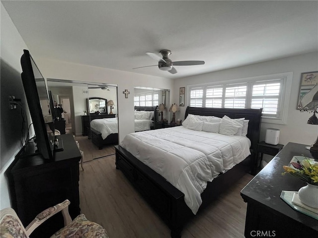 19522 Caney Ave, Carson, CA 90746 - bedroom with ceiling fan and wood finished floors