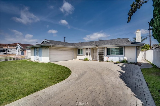 11862 Amethyst, Garden Grove, CA 92845 - ranch-style house featuring stucco siding, driveway, a garage, and a chimney