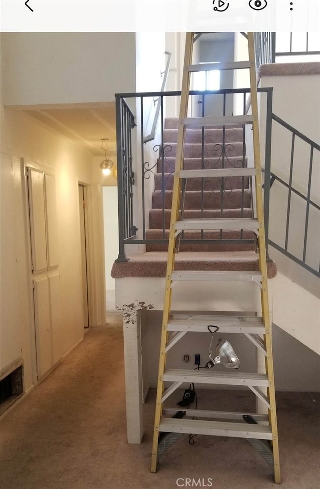 4680 Braemar Pl, Riverside, CA 92501 - stairway featuring carpet flooring and visible vents