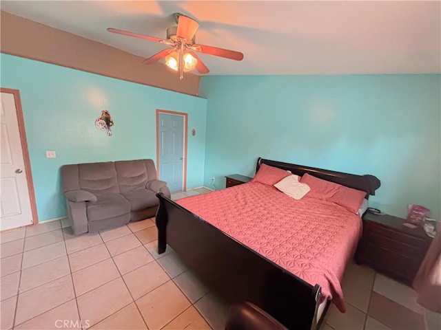 2901 Flint Hills Dr, Bakersfield, CA 93313 - bedroom with a ceiling fan and light tile patterned floors