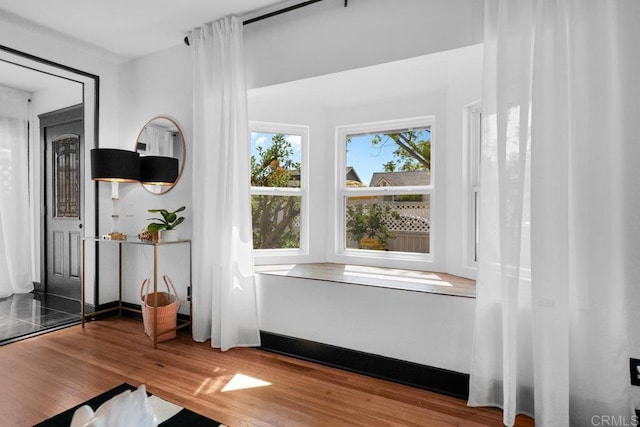 interior space with wood finished floors