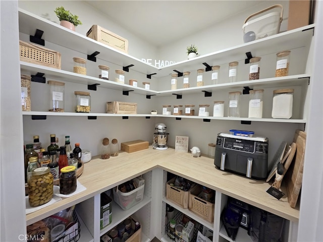 view of storage area