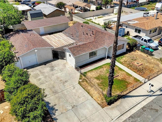 aerial view featuring a residential view