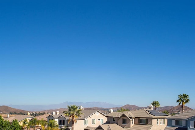 view of mountain feature featuring a residential view