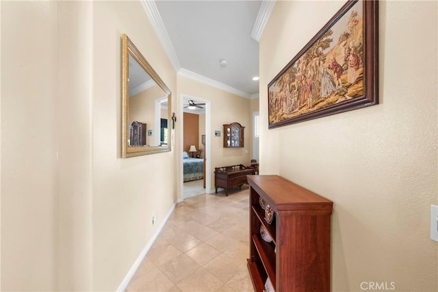 5551 Corte Fiesta, Hemet, CA 92545 - hallway with ornamental molding and recessed lighting
