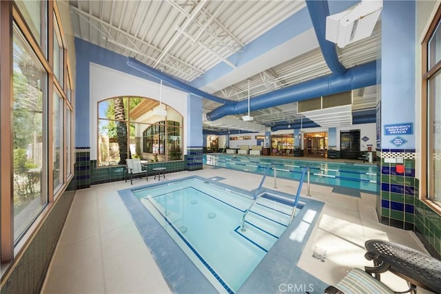 5551 Corte Fiesta, Hemet, CA 92545 - indoor community pool with an in-ground hot tub
