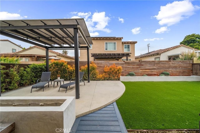 2677 E Tyler St, Long Beach, CA 90810 - view of yard with a fenced backyard, a patio, and a pergola