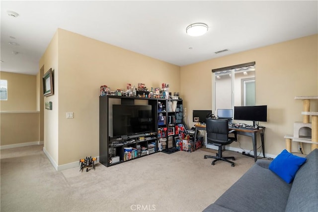 2677 E Tyler St, Long Beach, CA 90810 - carpeted home office featuring visible vents and baseboards