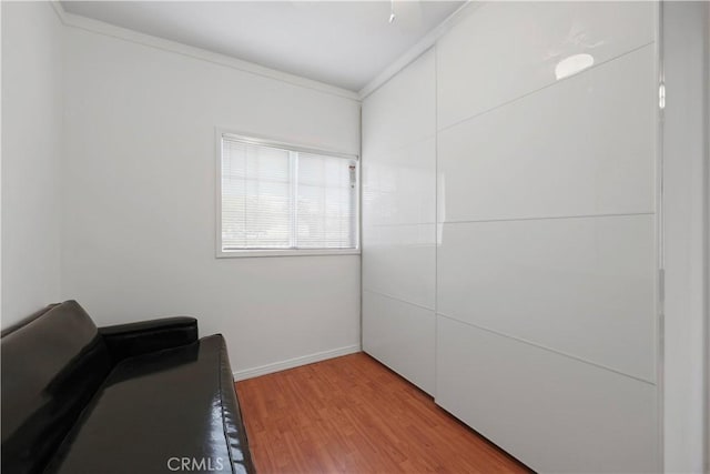 2989 W 12th St, Los Angeles, CA 90006 - office space with ornamental molding, light wood-type flooring, and baseboards