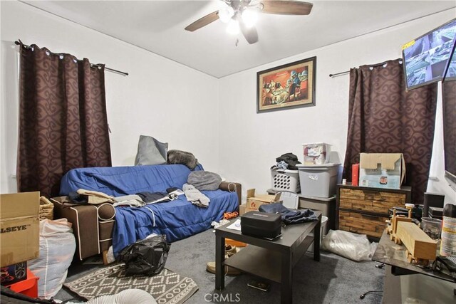 159 E 105th St, Los Angeles, CA 90003 - bedroom with carpet and a ceiling fan
