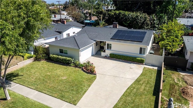 bird's eye view with a residential view