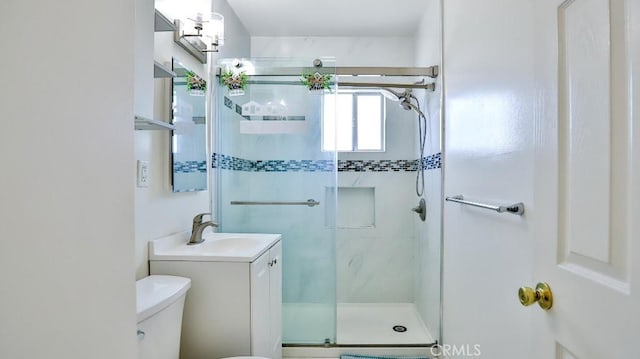 13241 Fairview St, Garden Grove, CA 92843 - bathroom with toilet, a shower stall, and vanity