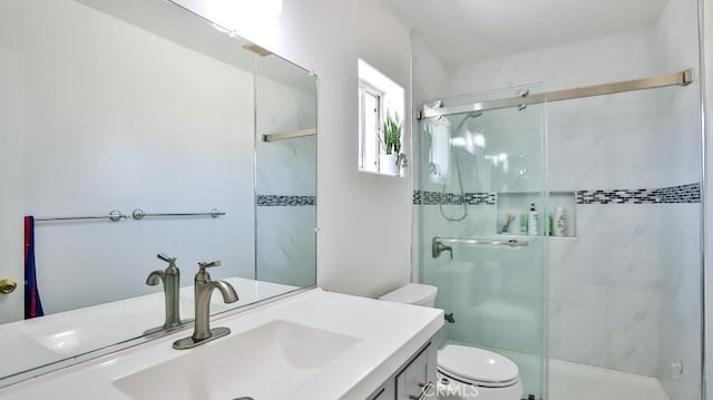 13241 Fairview St, Garden Grove, CA 92843 - full bath featuring vanity, a shower stall, and toilet