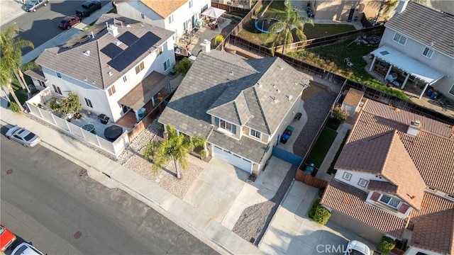 bird's eye view with a residential view