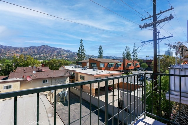 balcony with a mountain view