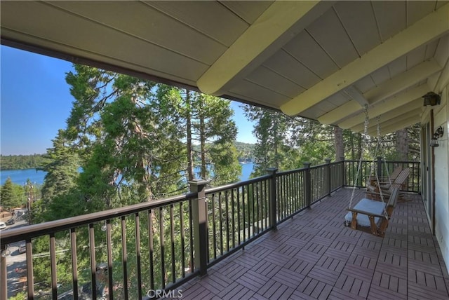 28844 Cedar Dr, Lake Arrowhead, CA 92352 - patio / terrace with a water view