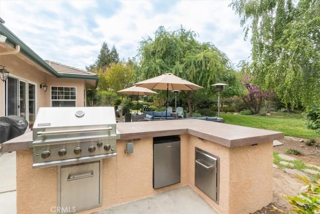 3065 Tierra Mesa, Atascadero, CA 93422 - view of patio / terrace with exterior kitchen, a grill, and an outdoor living space