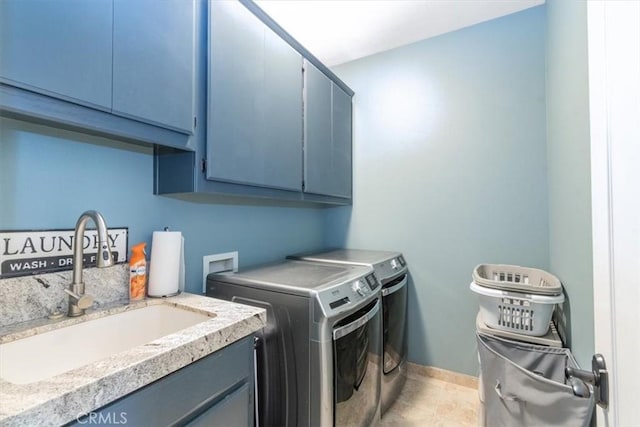 3065 Tierra Mesa, Atascadero, CA 93422 - washroom featuring cabinet space, washer and clothes dryer, and baseboards