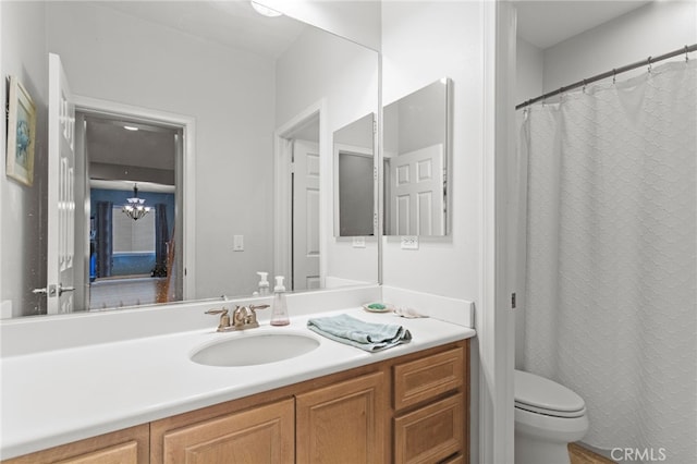 32701 Juniper Berry Dr, Winchester, CA 92596 - bathroom featuring vanity and a chandelier