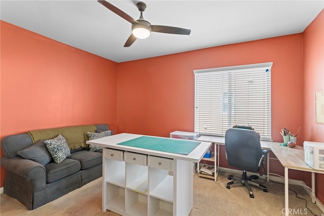 32701 Juniper Berry Dr, Winchester, CA 92596 - office with light carpet and a ceiling fan