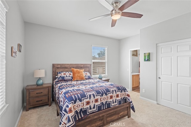 32701 Juniper Berry Dr, Winchester, CA 92596 - carpeted bedroom featuring ensuite bathroom and ceiling fan