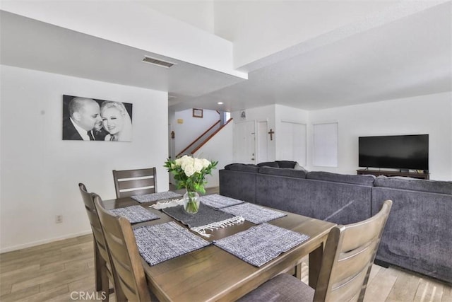 3514 Myers St Unit 15, Riverside, CA 92503 - dining room with wood finished floors, stairway, and baseboards