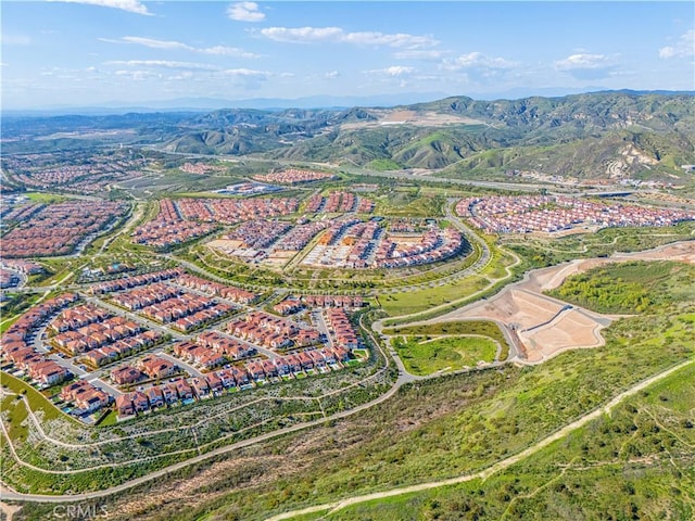 drone / aerial view with a mountain view