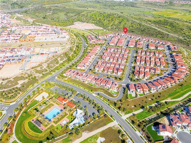 bird's eye view with a residential view